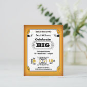  Gold Playbill Birthday Party Invitation Kaart (Staand voorkant)