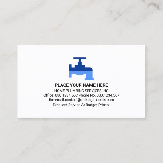 Gold Plumber Tools Icon Plumbing Visitekaartje (Achterkant)