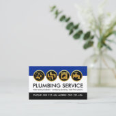 Gold Plumber Tools Icon Plumbing Visitekaartje (Staand voorkant)