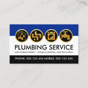 Gold Plumber Tools Icon Plumbing Visitekaartje