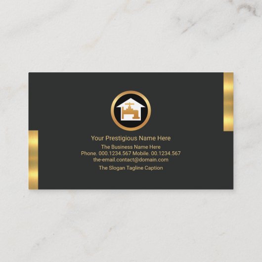 Gold Plumber Tools Motif Plumbing Service Visitekaartje (Achterkant)