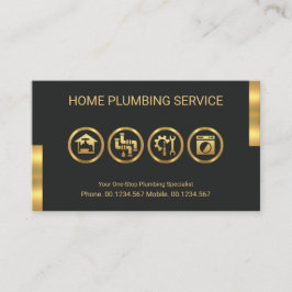 Gold Plumber Tools Motif Plumbing Service  Visitekaartje