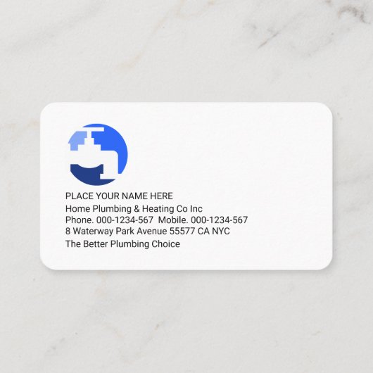 Gold Plumbing Heating Home Frame Visitekaartje (Achterkant)