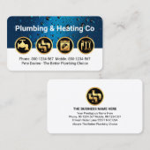 Gold Plumbing Icons on Waterdrop Layer Visitekaartje (Voorkant / Achterkant)