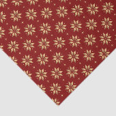 Gold Poinsettia Pattern op Red Tissuepapier (Detail)