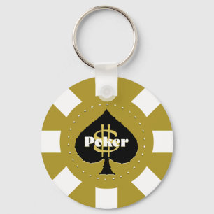 Gold Poker Chip Sleutelhanger