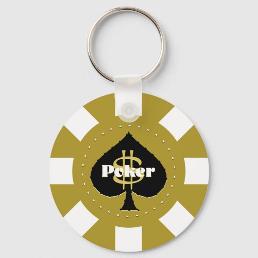 Gold Poker Chip Sleutelhanger (Voorkant)