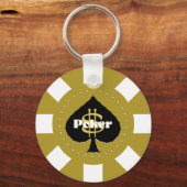Gold Poker Chip Sleutelhanger (Voorkant)