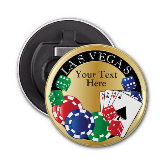 Gold Poker Night | DIY-tekst Button Flesopener (Voorkant)