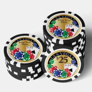 Gold Poker Night DIY-tekst Chips