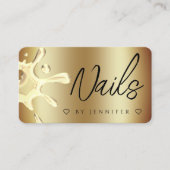 Gold Poland Splash Drip Nails QR Code Gold Visitekaartje (Voorkant)