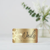 Gold Poland Splash Drip Nails QR Code Gold Visitekaartje (Staand voorkant)