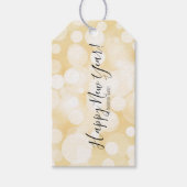 Gold Polka Dot Confetti Happy New Year Gift Labels Cadeaulabel (Voorkant)