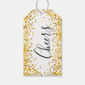Gold Polka Dot Confetti Happy New Year Gift Labels Cadeaulabel (Voorkant)