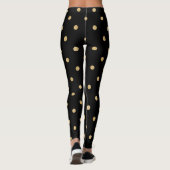 Gold Polka Dot Cosmic Star Galaxy Pattern Black Leggings (Achterkant)