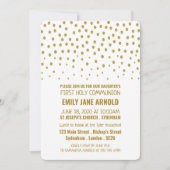 Gold Polka Dot, eerste Heilige Communie Kaart (Voorkant)