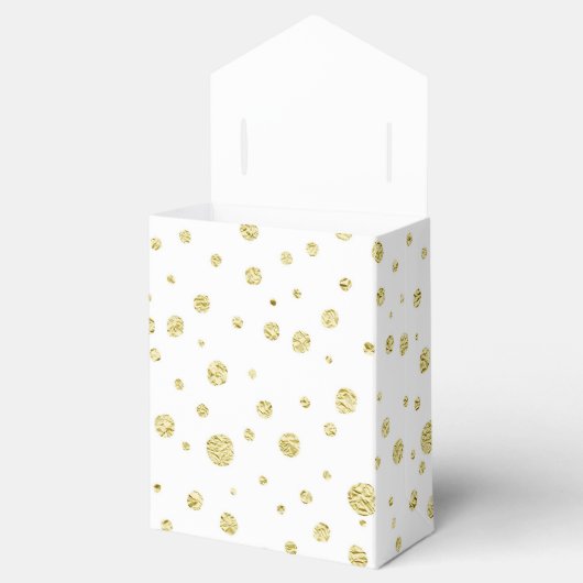 Gold Polka Dot Favor Cadebox Bedankdoosjes (Geopend)