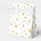 Gold Polka Dot Favor Cadebox Bedankdoosjes (Voorkant Zijde)
