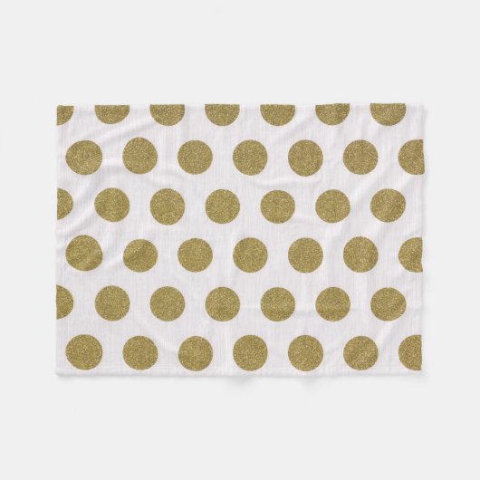 Gold Polka Dot Fleece Blanket Home Decor (Voorkant (Horizontaal))