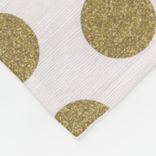 Gold Polka Dot Fleece Blanket Home Decor (Hoek)