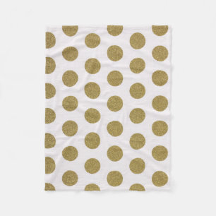 Gold Polka Dot Fleece Blanket Home Decor