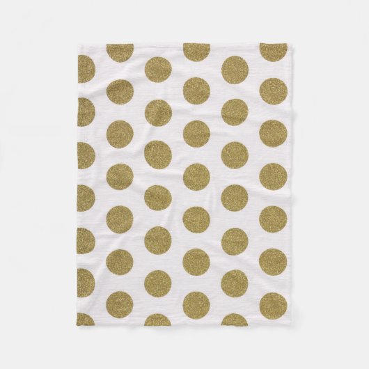 Gold Polka Dot Fleece Blanket Home Decor (Voorkant)