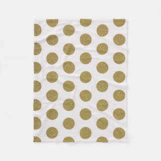 Gold Polka Dot Fleece Blanket Home Decor Deken