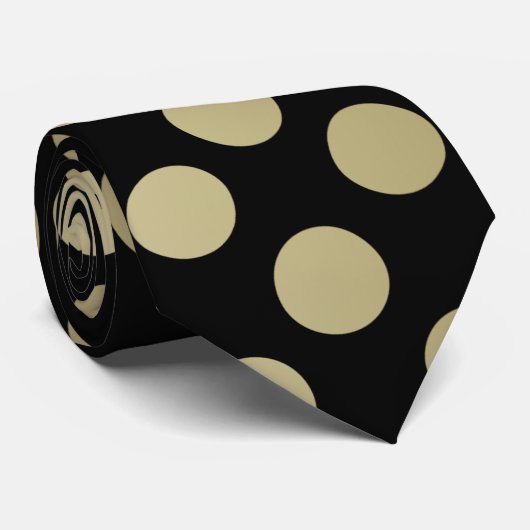 Gold Polka Dot Mannen Stropdas (Opgerold)
