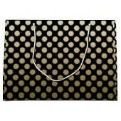 Gold Polka Dot op Black Large Cadeautasje (Voorkant)