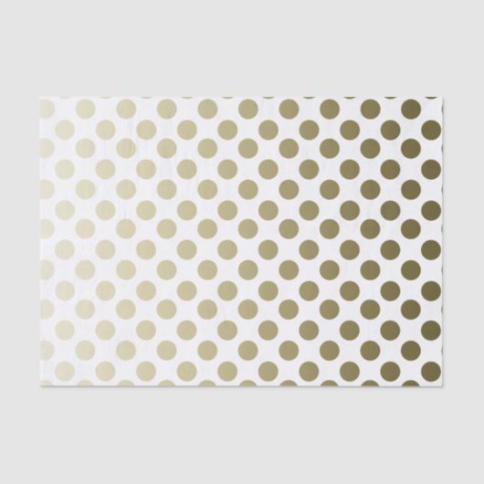 Gold Polka Dot op wit Tissuepapier (Voorkant)