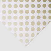 Gold Polka Dot op wit Tissuepapier (Detail)