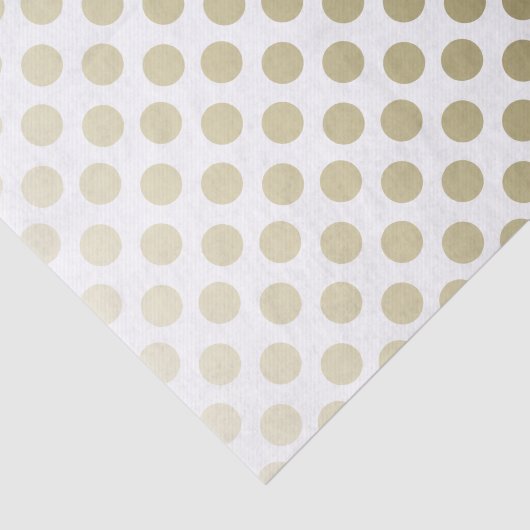 Gold Polka Dot op wit Tissuepapier (Detail)