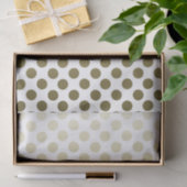 Gold Polka Dot op wit Tissuepapier (Geschenk)