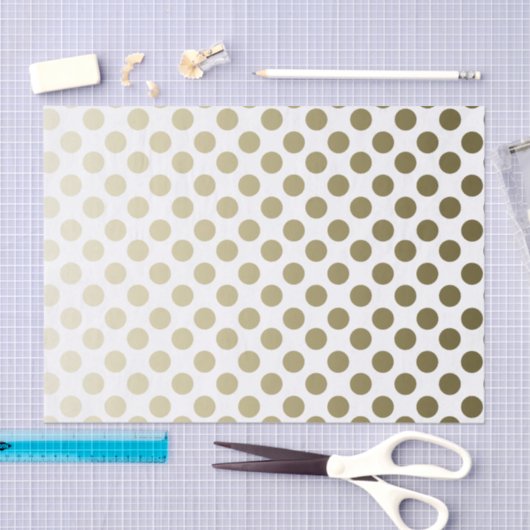 Gold Polka Dot op wit Tissuepapier (Craft)