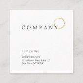 Gold Polka Dot Pattern Beige Square Visitekaartje (Achterkant)