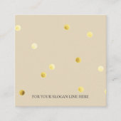 Gold Polka Dot Pattern Beige Square Visitekaartje (Voorkant)