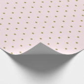 Gold Polka Dot Pattern Blush Pink Cadeaupapier (Hoek)