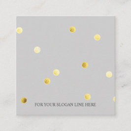 Gold Polka Dot Pattern Grey Square Visitekaartje