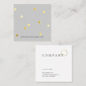 Gold Polka Dot Pattern Grey Square Visitekaartje (Voorkant / Achterkant)