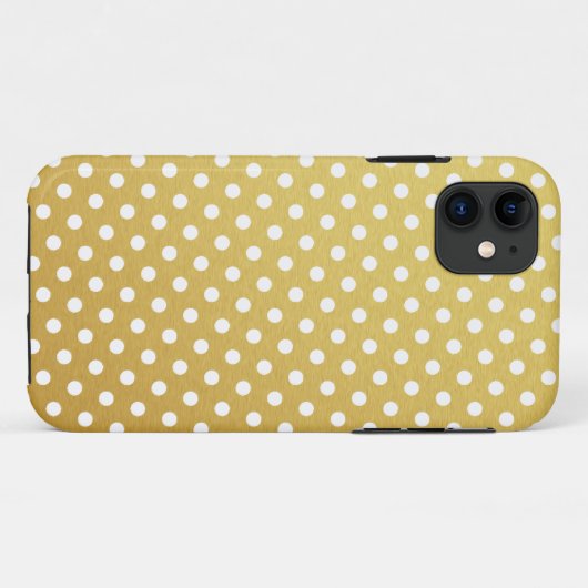 Gold Polka Dot Pattern iPhone Case (Achterkant (horizontaal))
