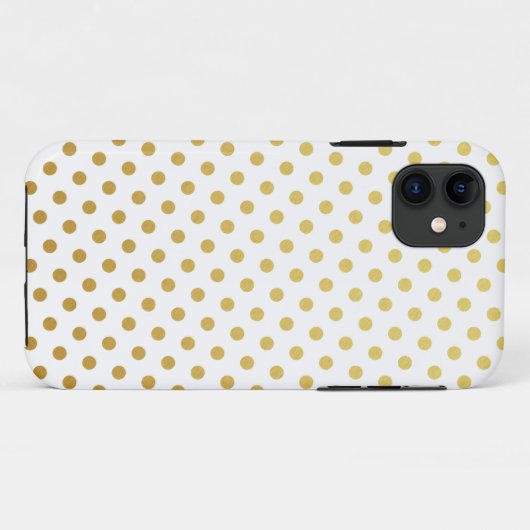 Gold Polka Dot Pattern iPhone Case (Achterkant (horizontaal))
