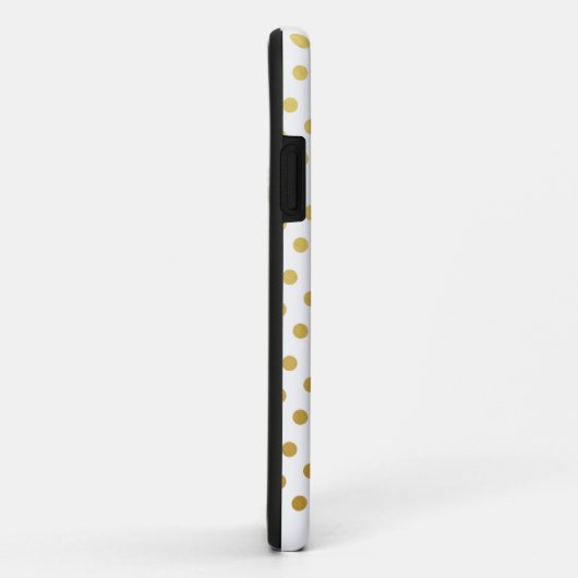 Gold Polka Dot Pattern iPhone Case (Achterkant/rechts)