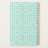 Gold Polka Dot Pattern op Mint Green met Monogram Planner (Achterkant)