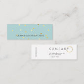 Gold Polka Dot Pattern Pastel Mini Visitekaartje (Voorkant / Achterkant)