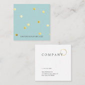 Gold Polka Dot Pattern Pastel Square Visitekaartje (Voorkant / Achterkant)