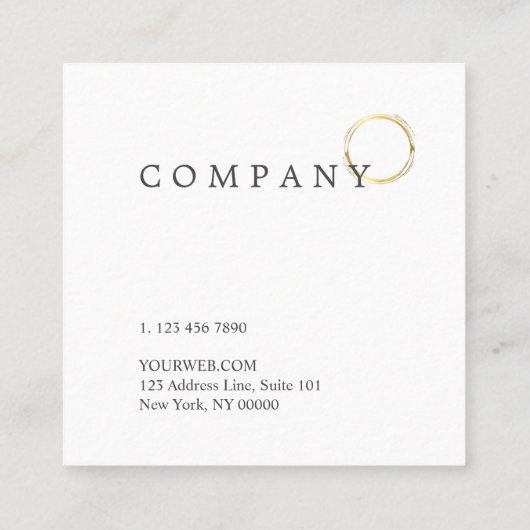 Gold Polka Dot Pattern Pastel Square Visitekaartje (Achterkant)