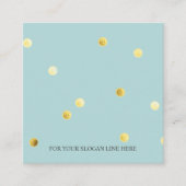 Gold Polka Dot Pattern Pastel Square Visitekaartje (Voorkant)