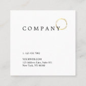 Gold Polka Dot Pattern Pink Square Visitekaartje (Achterkant)