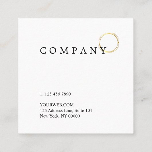 Gold Polka Dot Pattern Pink Square Visitekaartje (Achterkant)