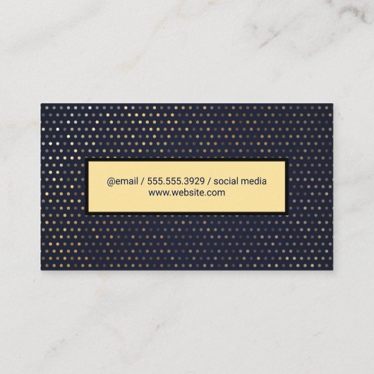 Gold Polka Dot Pattern Visitekaartje (Achterkant)